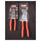 ICON Pliers Wrenches 8" and 10" with Flush Cut Pliers 6"
