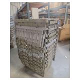 Stack of Gray Plastic Storage Bins