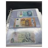 Bank Notes: English Five Pound, Euro 50 Note, and Jersey One Pound