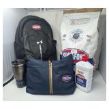 Backpack, Cup, bag Charcoal & lighter fluid
