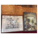 Duck Print Framed and "American Fisherman" Art