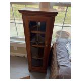 Oak Display Cabinet with Leaded Glass Door