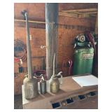 Collection of Three Metal Oiler Cans