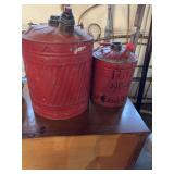 Pair of Red Metal Gas Cans