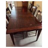 Dining Table with Six Chairs and Two Leaves