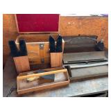Wooden Gun Rest and Assorted Tool Boxes