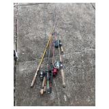 Assortment of Fishing Rods and Reels
