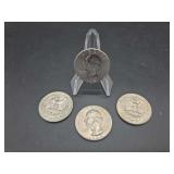 1964 United States Washington Silver Quarters