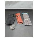 Leather Sheath and Eyewear Case Bundle