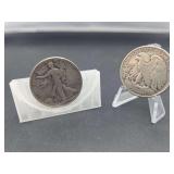 1943 and 1945 Walking Liberty Half Dollars