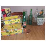 Beverage Bottles, Whiskey Jug, Cigar Boxes, and Novelty Coin