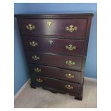Five-Drawer Chest with Brass Hardware