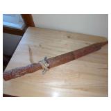 Handcrafted Knife with Carved Wooden Sheath