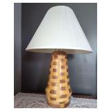 Hand Turned Segmented Wood Table Lamp with Shade