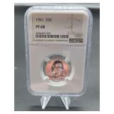 1961 Washington Quarter, NGC PF68