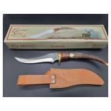Trophy Stag TS-183 DS Tip Skinner Knife with Sheath