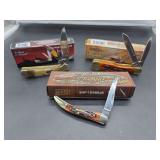 Sharps Cutlery Toothpick Knife, Steel Warrior Copperhead Knife & Frost Cutlery Gunstock Caliber Knife Set