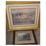 Framed Bennett Print; 'Swan Lake' 635/1500 and Framed Balke Print; 'Resting Racoons' 1991