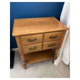 End Table with Four Drawers and Bottom Shelf