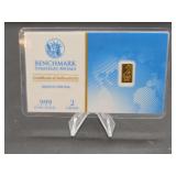 Benchmark Strategic Metals .999 Fine Gold 2 Grain