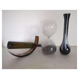 Glass Vase Collection with Bottle Holder