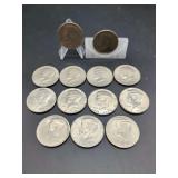 Kennedy Half Dollars, Including 1776-1976 Bicentennial Coins