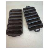 Two Lodge Cast Iron Cornbread Pans