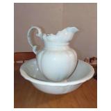 Alfred Meakin Royal Ironstone China Pitcher and Johnson Bros Wash Basin