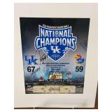 2012 NCAA Men's Basketball National Champions Poster - Kentucky Wildcats Autographed