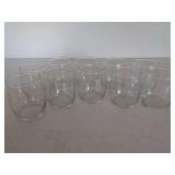 Set of Ten Stemless Glass Tumblers