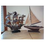 Two Decorative Model Ships, Includes Mayflower Replica