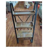 Metal Frame Stand with Three Shelves and Drawer