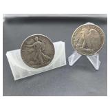 2 1943 Walking Liberty Half Dollar