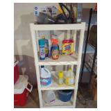 Cleaning Supplies with Plastic Shelving Unit