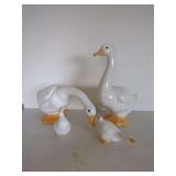 Ceramic Goose Figurines, Set of Four