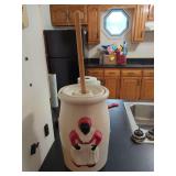Ceramic Butter Churn with Figural Design