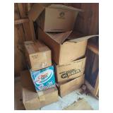 Boxes of Glass Jars and Plastic Bottles