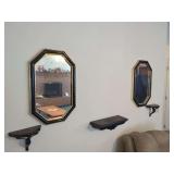 Two Black Wall Mounted Shelves