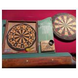 Dartboard Cabinet with Dartboard, Darts, and Accessories