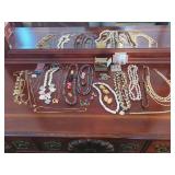 Costume Jewelry Collection with Necklaces and Earrings