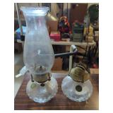 Two Lamplight Farms Glass Oil Lamps