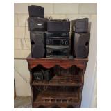 Kenwood Stereo System with Bose Speakers and Wooden Stand