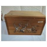 Wooden Elk and Mule Deer Storage Box with Ammunition