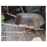 Wheelbarrow with Wood Handles