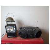 Rayovac Workhorse Lantern, Coleman Lantern, and Memorex CD Player