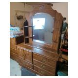 Dresser with Mirror and Shelves