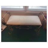 Upholstered Bench with Metal Frame