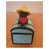 Ceramic Trinket Box with Figural Topper