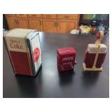 Coca-Cola Themed Napkin Holder, Salt & Pepper Shaker Set, and Dispenser