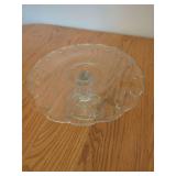 Clear Glass Cake Stand with Scalloped Edge